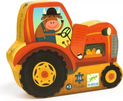 puzzle djeco în cutie tractor 16 piese