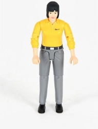 Bruder Bworld figurină femeie – tricou galben, pantaloni gri