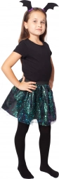 costum de vrăjitoare pentru fete cu fustă tutu și bentiță cu aripi de liliac