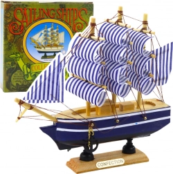 Model decorativ de velier alb-albastru 16x15 cm