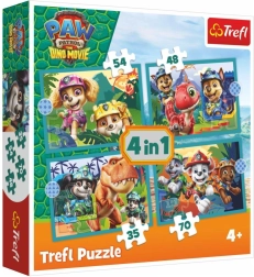Puzzle 4 în 1 Patrula Cățelușilor (Paw Patrol) Dino Movie – povești de pe insula dinozaurilor