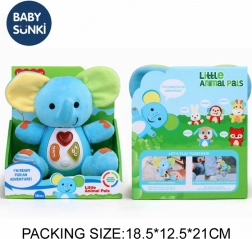 Elefant de pluș cu lumină și muzică 20 cm