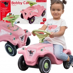 Trotinetă fără pedale BIG Bobby Car Classic Flower roz