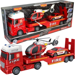 Tractor de pompieri cu elicopter și mașină 1:12 CITY SERVICE CAR