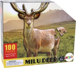 Puzzle cu 100 de piese cu motiv cerb în pădure