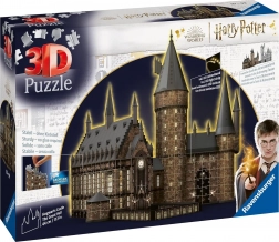 Ravensburger Puzzle 3D Hogwarts Sala Mare - Ediția de Noapte