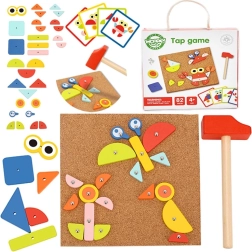 Woopie Green Jucărie de batere din lemn cu ciocănel