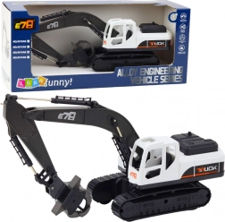 Excavator pe șenile cu clește rotativ și rotație de 360°