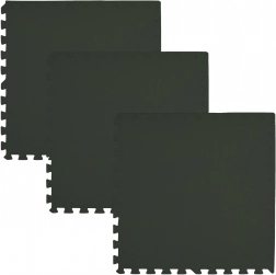 Covoraș din spumă HUMBI 180 × 60 cm – puzzle mari, impermeabile, 3 bucăți, negru