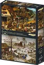 Puzzle Proverbe flamande și Recensământul din Betleem 2×500 piese