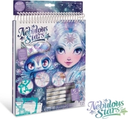 Carnet de schițe creativ Nebulous Stars Iceana cu șabloane și pixuri metalice