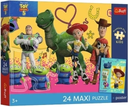 Puzzle maxi Premium Plus pentru copii Toy Story – jucării și prieteni, 24 de piese