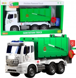 set mare de gunoi cu container cu ridicare, lumini și sunete, verde 1:10