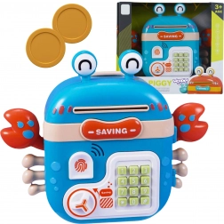 Pușculiță electronică tip crab cu seif cu PIN – WOOPIE, albastră