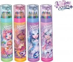 Creioane colorate NEBULOUS STARS în tub cu ascuțitoare (18 culori)