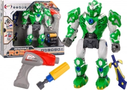 Robot cu șuruburi cu lumini și sunete – set verde cu bormașină și șurubelniță