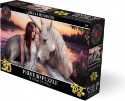 Puzzle 3D fată și unicorn, 100 piese