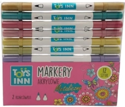 Carioci metalice acrilice cu vârf dublu 12 buc