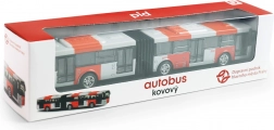 Autobuz articulat din metal PID Praga roșu 18 cm