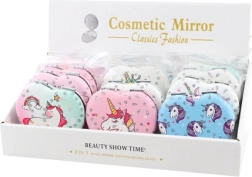 Oglindă de buzunar în formă de inimă cu motiv de unicorn