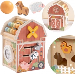 Grajd de activități din lemn cu abac și sortator TOOKY TOY