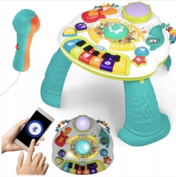 Măsuță muzicală educativă cu pian, trompetă și microfon