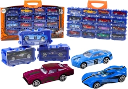 Set de mașinuțe metalice în valiză, 16 bucăți