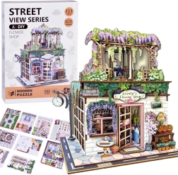 Puzzle 3D din lemn Florărie cu lumină, 243 piese