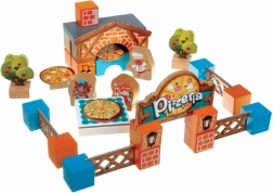 Set de construcție din lemn Pizzerie de la Cubika
