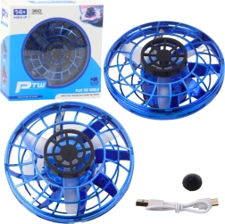 Disc zburător UFO cu iluminare LED și giroscop - Albastru