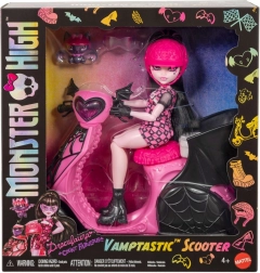 Monster High Draculaura cu scuterul vampir și liliacul