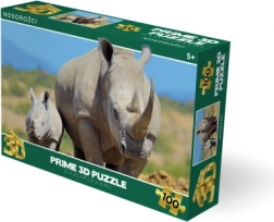 Puzzle 3D rinoceri 100 piese