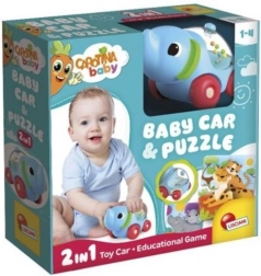 Mașinuță-elefant cu puzzle – Carotina Baby