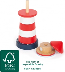 Turn de stivuire din lemn în formă de far small foot