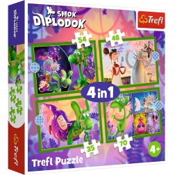 Puzzle 4v1 Lumea Dragonului Diplodok