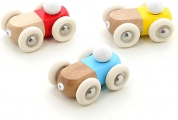Vilac mini mașinuță din lemn galbenă