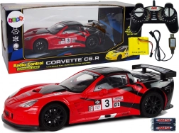 Mașină sport RC de curse 1:18 Corvette C6.R roșie 2.4G cu iluminare