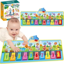 Covor muzical Dinusie XXL 2-in-1 cu pian și 8 melodii, 110 cm