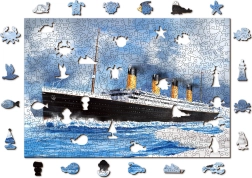 WOODEN CITY Puzzle din lemn Titanic 2în1, 505 piese ECO