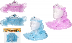 Bentiță de carnaval cu voal – mix de culori