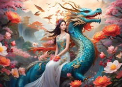 Puzzle Dragon Albastru 500 Piese