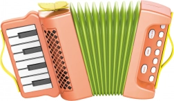 armonica cu burduf pentru copii, acordeon 23 cm