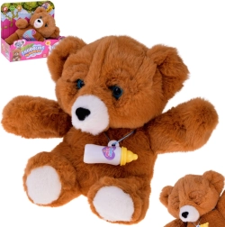 Ursuleț de pluș interactiv cu biberon – râde, plânge și închide ochii