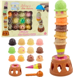 Joc de îndemânare Turn de înghețată – cupe colorate, 17 piese