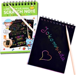 Cartonaș de zgâriat curcubeu cu bețișor de desen – Notes