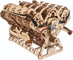 Ugears puzzle mecanic 3D din lemn motor V8