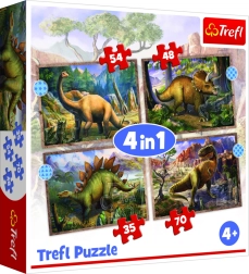 Puzzle 4v1 Dinozauri Interesanți