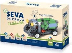 Set de construcție SEVA TRANSPORT Camion din plastic, 96 piese, în cutie 22x15x6 cm