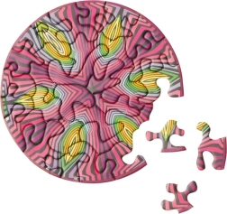 Curiosi puzzle rotund Picoli Hippie 33 piese