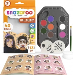 Snazaroo set 8 culori pentru față și corp cu șabloane Halloween